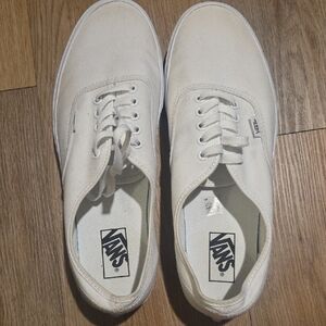 Vans Men's Cream Canvas Sneakers